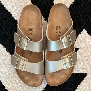Birkenstock Gold Leather Sandals